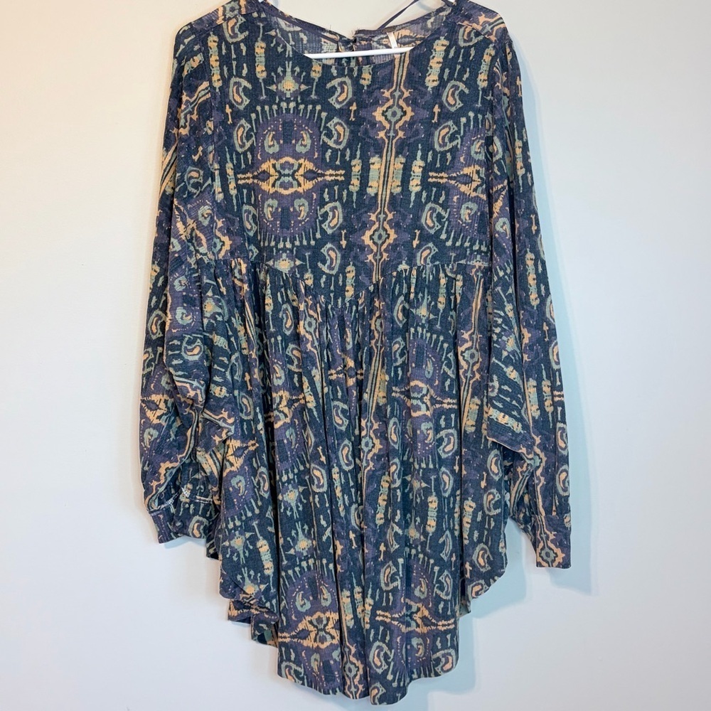 Free People Navy and Gold Tunic Top - Picture 4 of 9